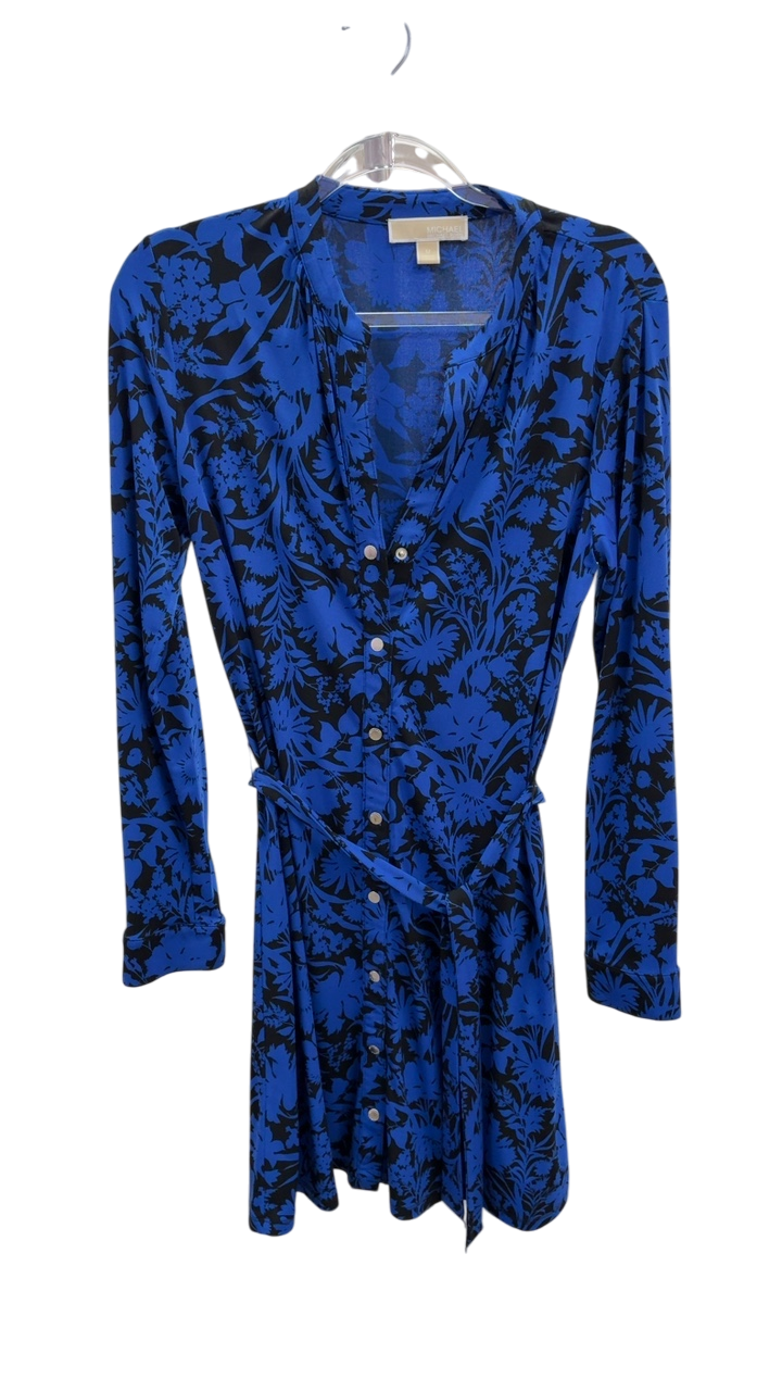 michael kors blue dress long sleeve MMK Michael Kors Dress Womens Size MEDIUM Blue Stripe Long Sleeve Stretch Knit