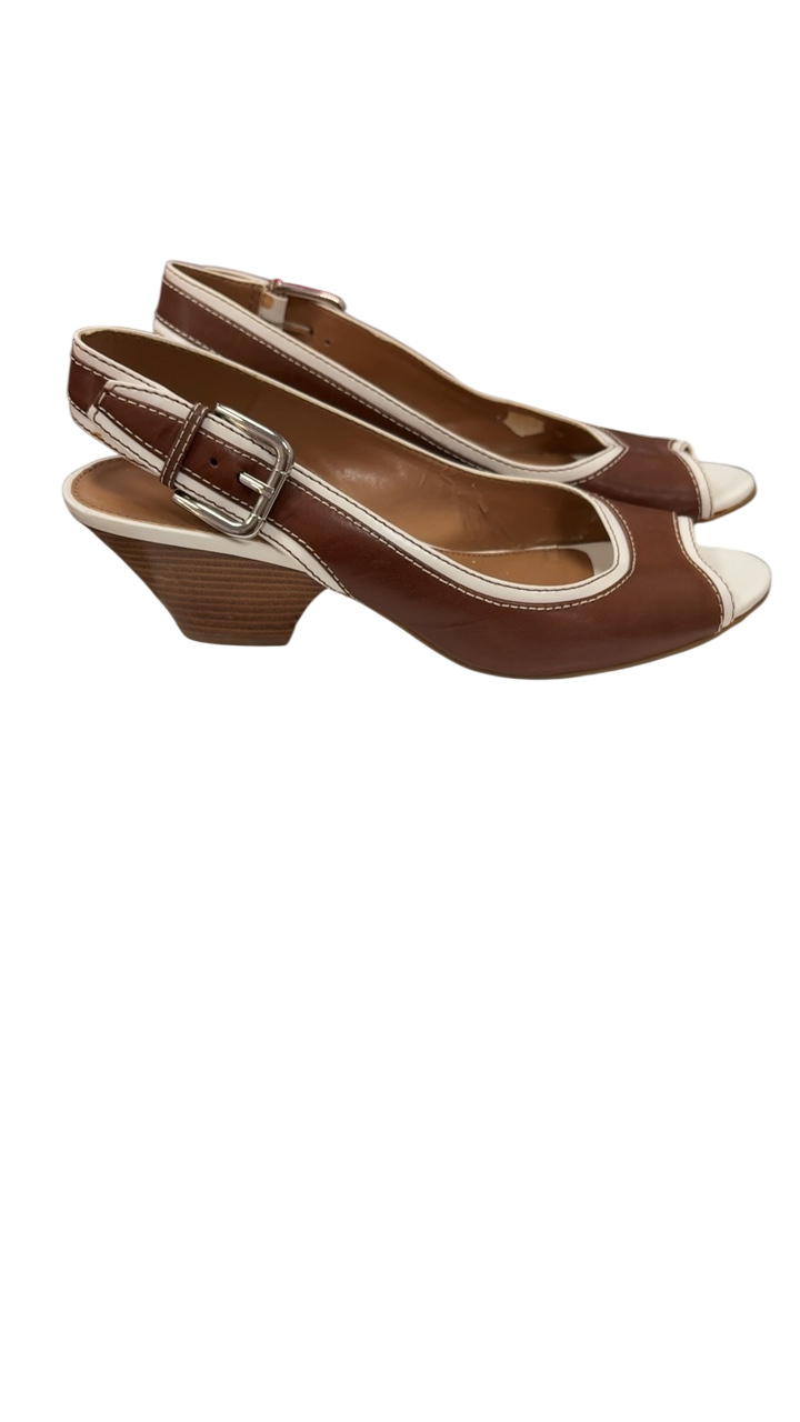 Franco Sarto Footwear Size 8 Brown and White Rise Up Consignments Franco Sarto Footwear Size 8 Brown and White Rise Up Consignments