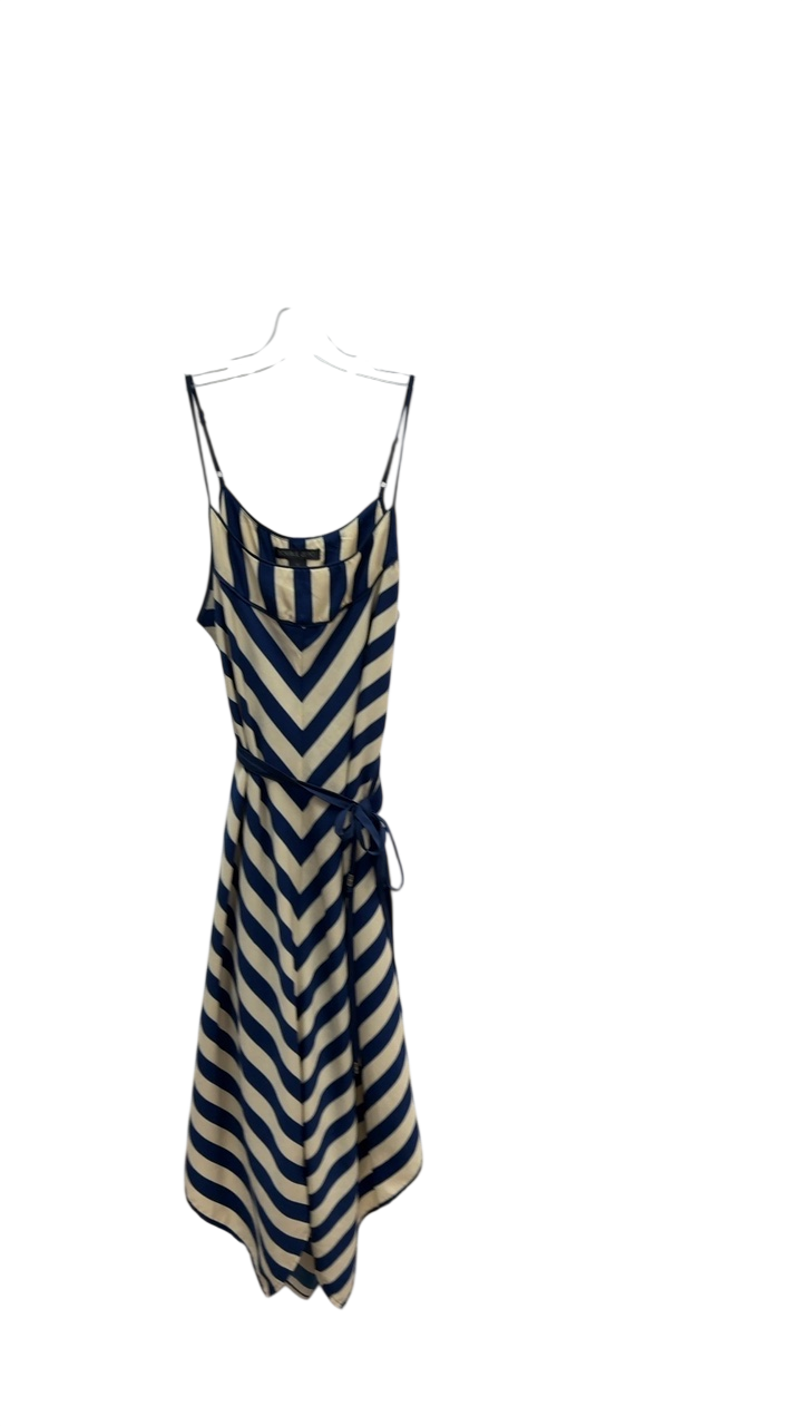 navy cream striped dress Navy Blue Cream Stripe Midi Dress | Purple Door Boutique